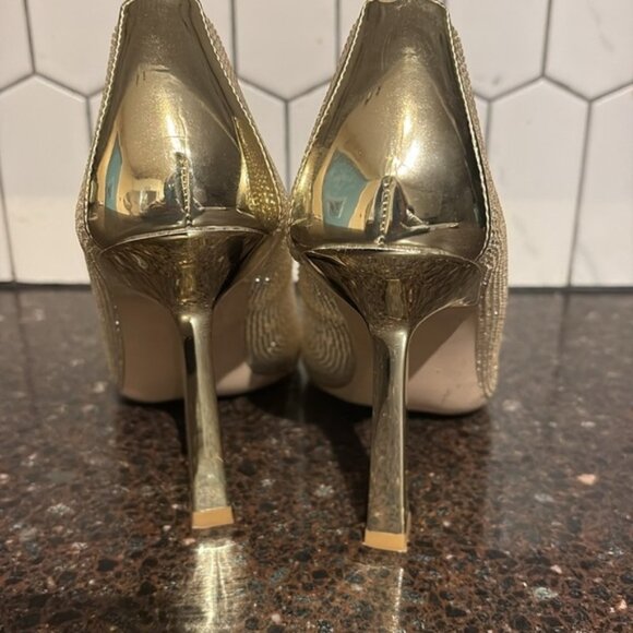 Steve Madden Martina-R- gold rhinestones size 8w- stunning sparkling heels - Picture 3 of 8